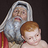 Saint Simeon with Jesus child - detail painted - Wood sculptures of Perathoner Helmut