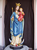 Moon Madonna, Madonna with Child - stone pine - sculptor Helmut Perathoner